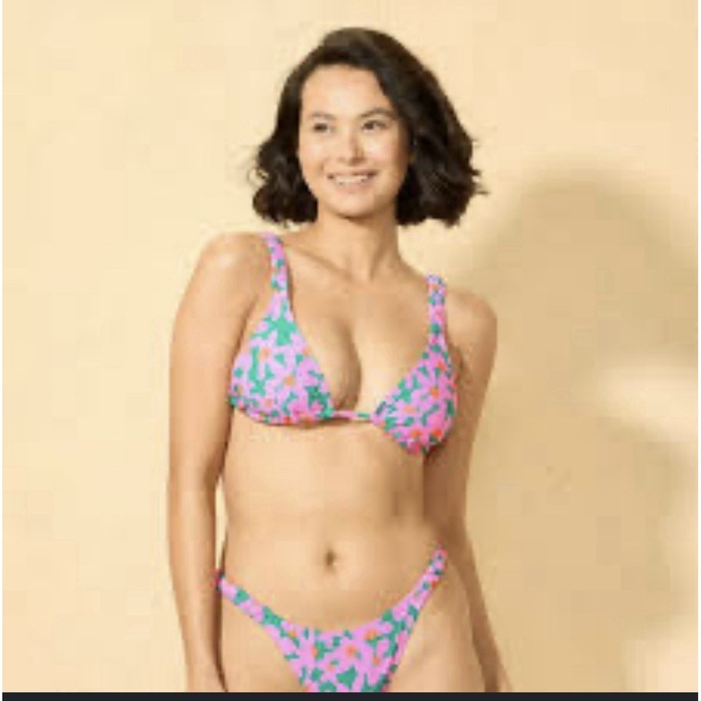 Juniors Wild Fable Bikini Top Green Floral Print Size XS - Picture 5 of 6